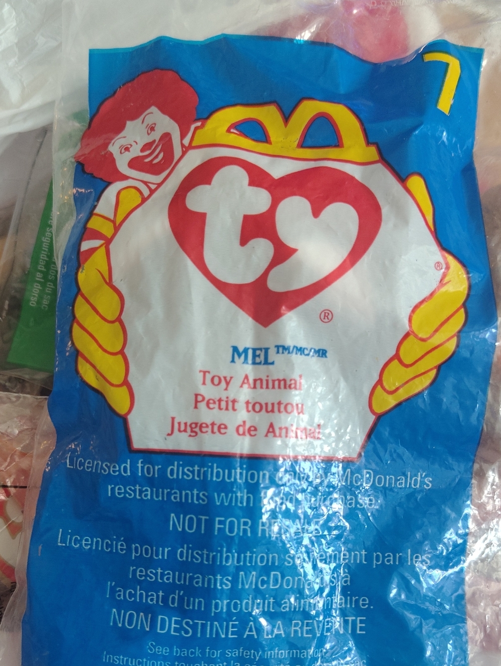 McDonald's Ty Baby Beanie Mel #7 Sealed In Package 1998